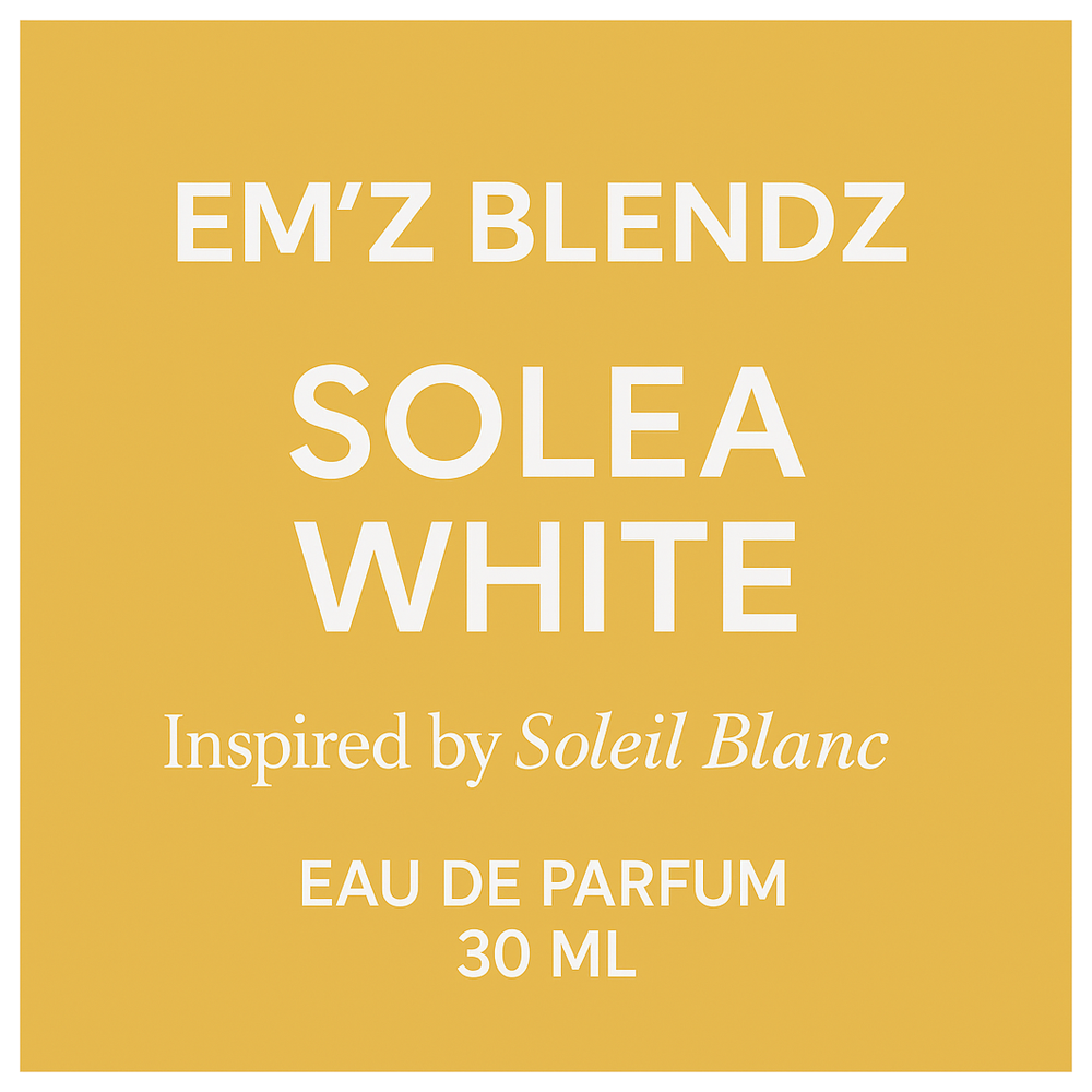 Solea White | Eau de Parfum | Inspired by Soleil Blanc Em'z Blendz Soap Co.