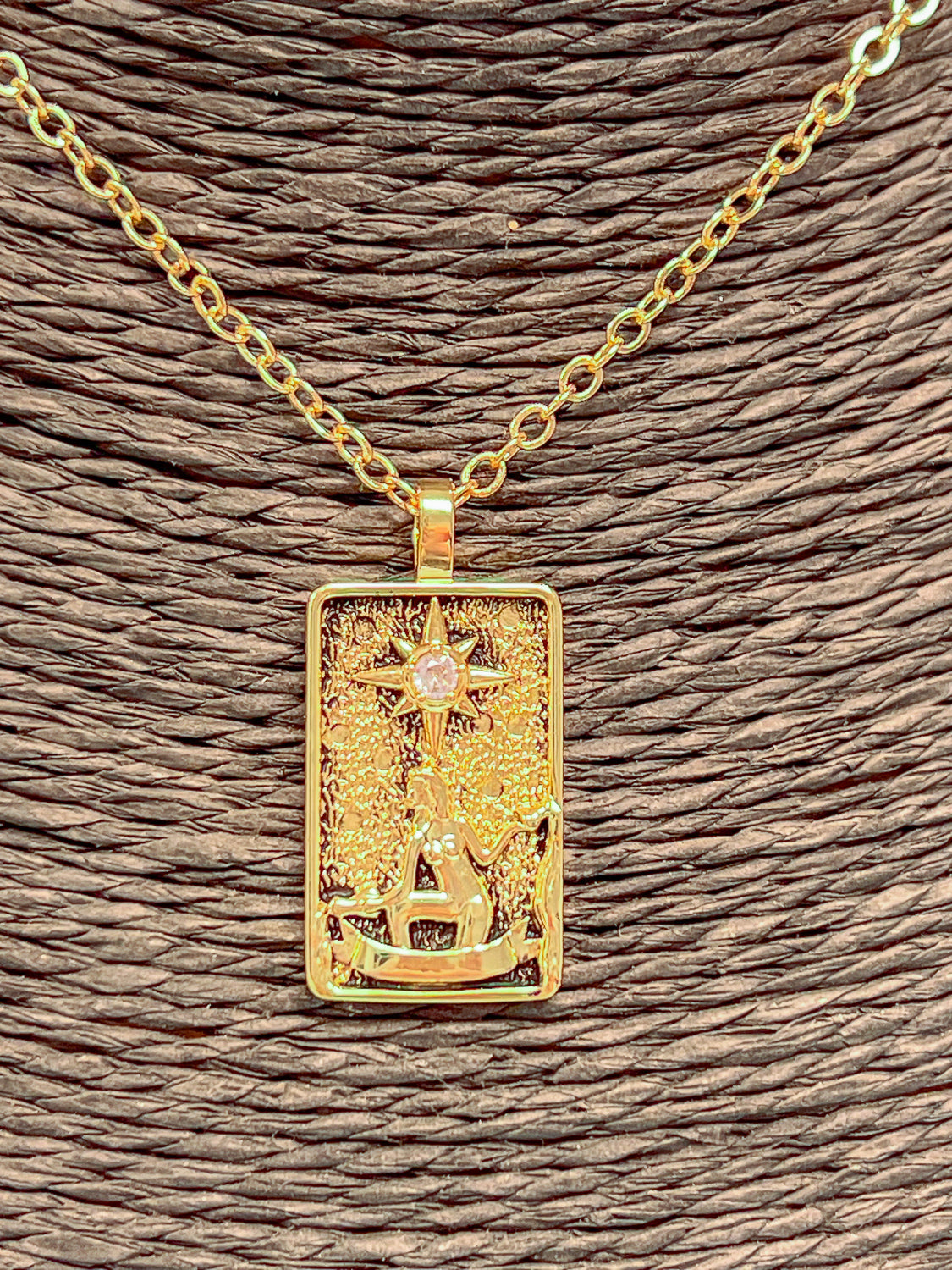 Set of SIX outlet 18k Gold Plated Tarot Necklaces