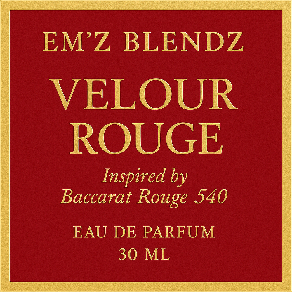 Velour Rouge | Eau de Parfum | Inspired by Baccarat Rouge 540 Em'z Blendz Soap Co.