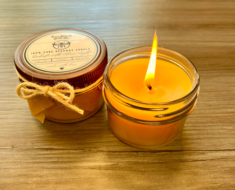 100% Pure Beeswax Candle Em'z Blendz Soap Co.