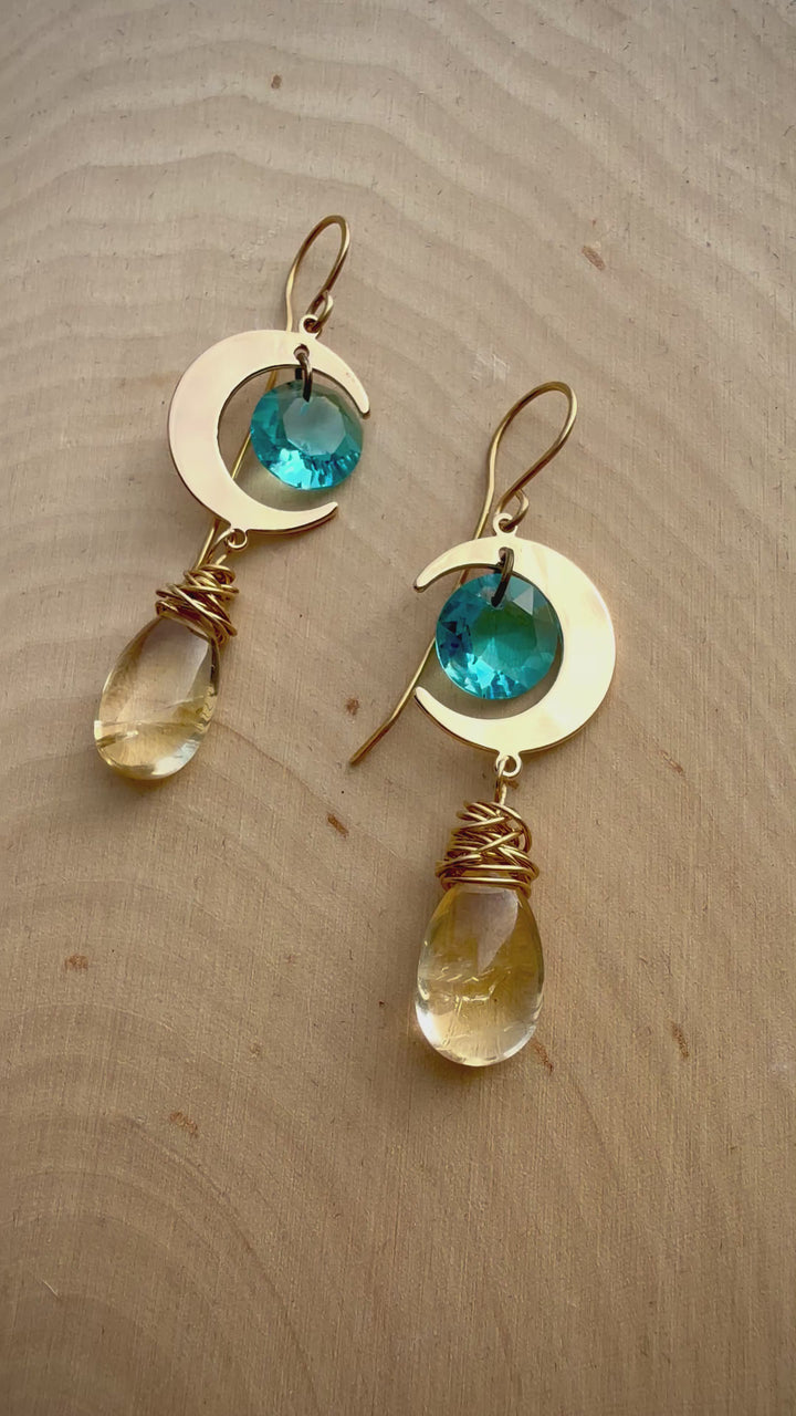 Mystic Moon Citrine Earrings Em'z Blendz Soap Co.