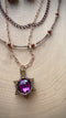 Handwoven Lotus Flower Layered Necklace | Amethyst Crystal & Copper