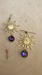 Cosmic Burst Rainbow Earrings | Handcrafted Golden Brass
