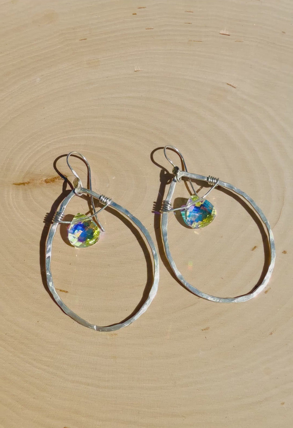 Heirloom Hoop Earrings | Handcrafted Sterling Silver & Vintage Crystals Em'z Blendz Soap Co.