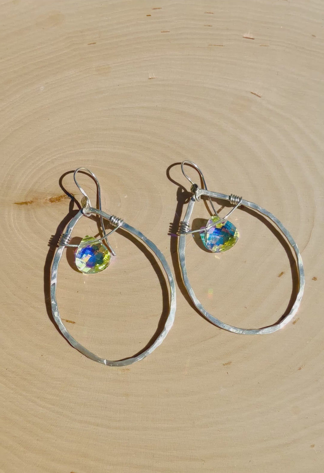 Heirloom Hoop Earrings | Handcrafted Sterling Silver & Vintage Crystals Em'z Blendz Soap Co.