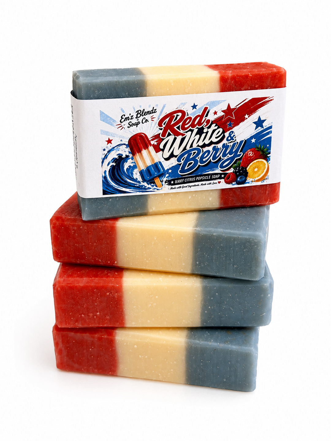 Red, White & Berry | Soap Bar Em'z Blendz Soap Co.