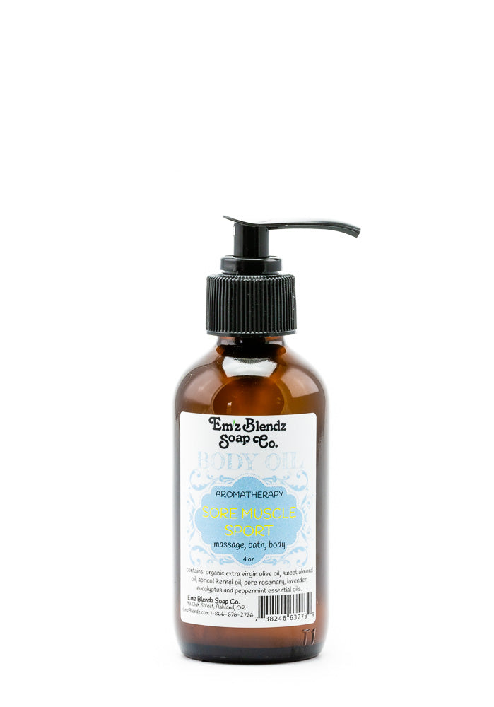 Therapeutic Body Oil Serum | Sore Muscle Sport    Em'z Blendz Soap Co.