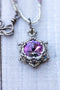 Handwoven Lotus Star Necklace | Lavender Crystal & Silver