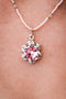 Lotus Star Necklace | Handwoven Pink Crystal & Silver