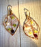 Peridot, Fresh Water Pearl & Rhodolite Garnet Leaf Earrings | Handcrafted Jewelry
