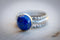 Lapis Lazuli Stack Ring Set | Hand-Hammered Solid Fine Silver Jewelry