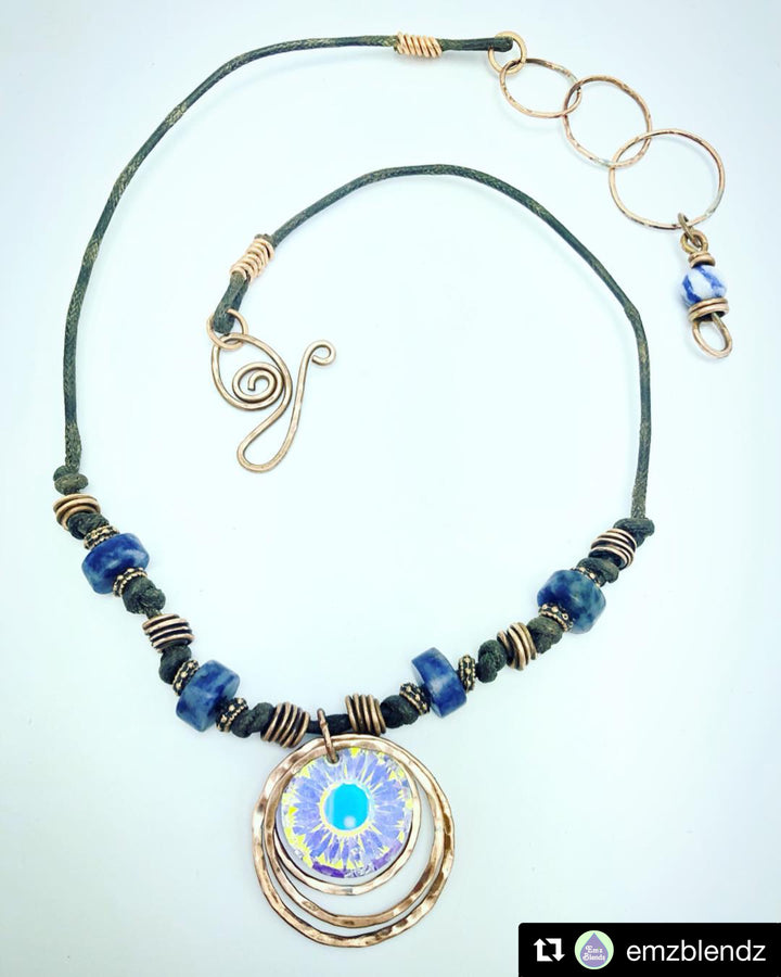 Sunlight Necklace | Blue Sodalite & Copper | Handcrafted Jewelry Em'z Blendz Soap Co.